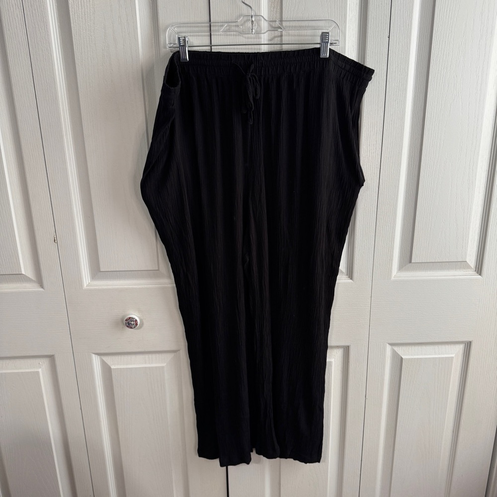 Robert Louis black crinkle pants size 3XL